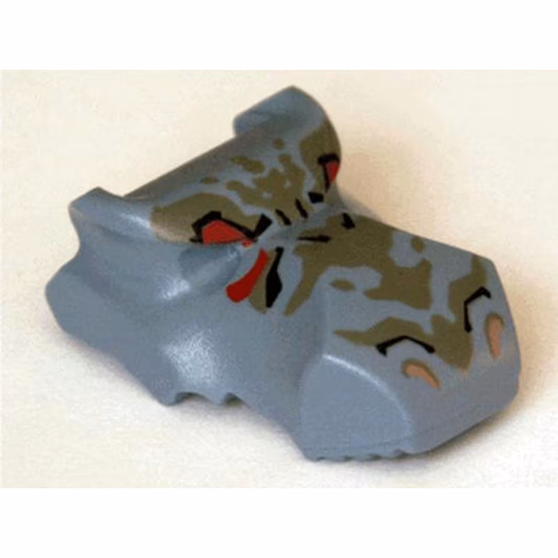 Dinosaur Head Tyrannosaurus rex, Jaw Top, Set 6720 Pattern - Dark Gray and Red