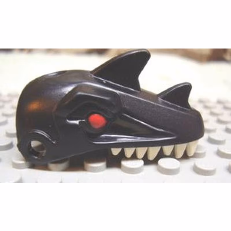 Dinosaur Jaw Upper Raptor with Red Eyes and Tan Teeth Pattern