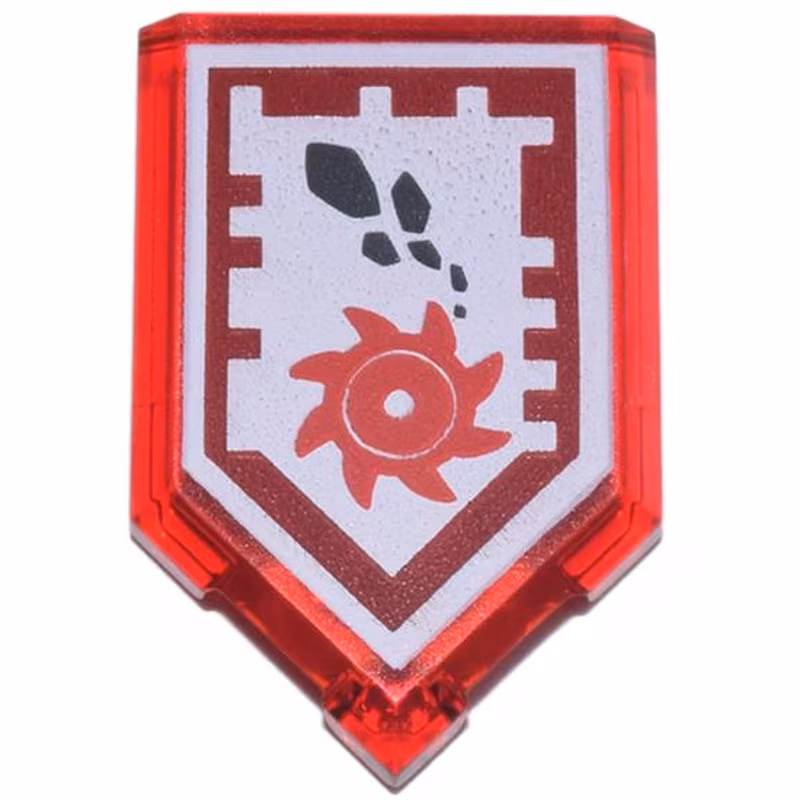 Tile, Modified 2 x 3 Pentagonal with Nexo Power Shield Pattern - Rock Ripper Tile, Modified 2 x 3 Pentagonal with Nexo Power Shield Pattern - Rock Ripper