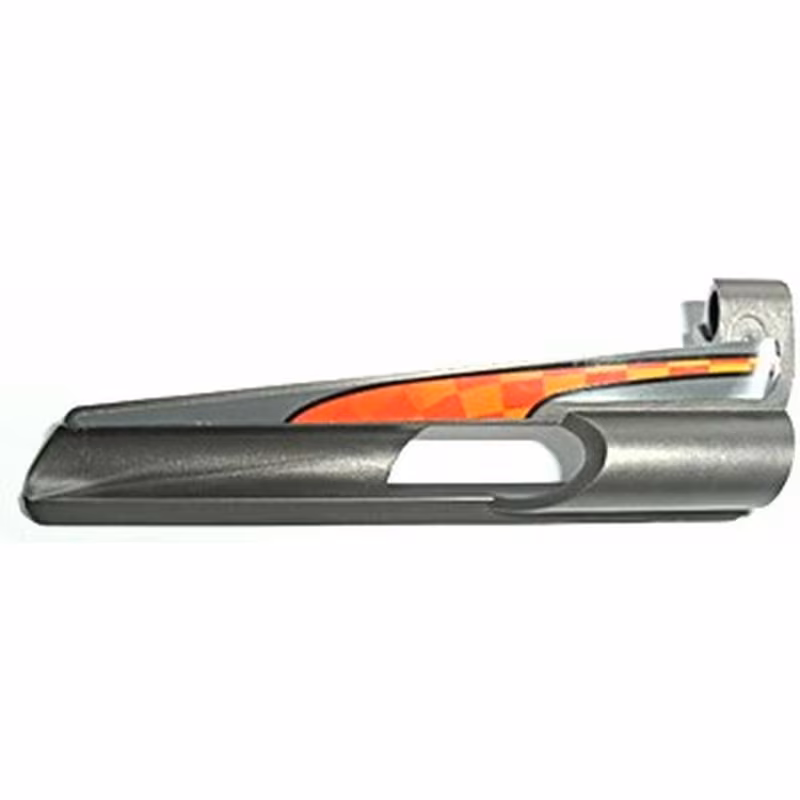 Technic, Panel Fairing # 7 Small Long, Large Hole, Side A with Large Red and Orange Checkered Pattern (Sticker) - Set 8473 Technic, Panel Fairing # 7 Small Long, Large Hole, Side A with Large Red and Orange Checkered Pattern (Sticker) - Set 8473
