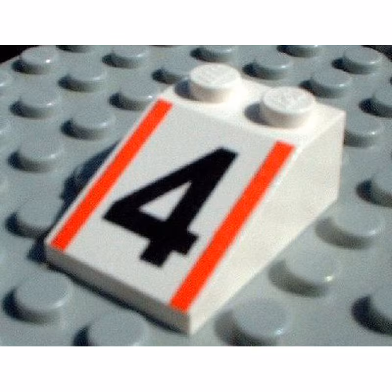 Slope 33 3 x 2 with Number 4 and Red Stripes Pattern Slope 33 3 x 2 with Number 4 and Red Stripes Pattern