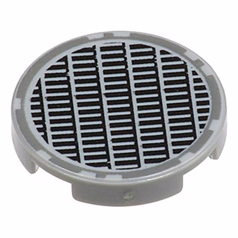 Tile, Round 2 x 2 with Fine Mesh Grille Manhole Cover Pattern