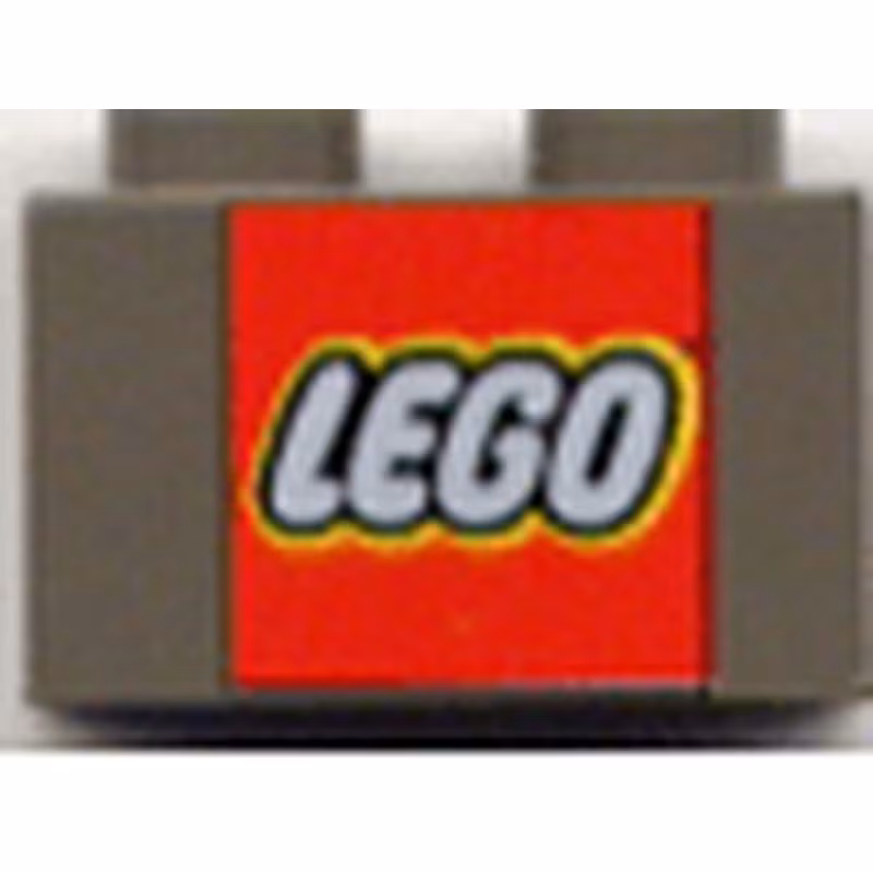 Brick 1 x 2 with LEGO Logo in Red Square Pattern Brick 1 x 2 with LEGO Logo in Red Square Pattern