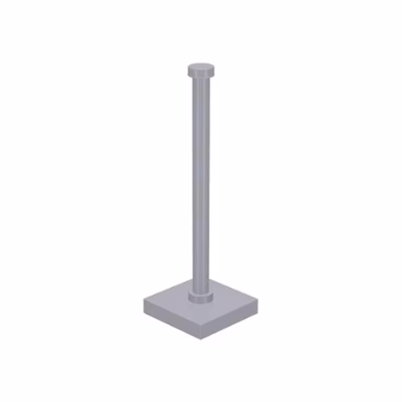 Support 2 x 2 x 5 Bar on Tile Base with Solid Stud and Stop Ring