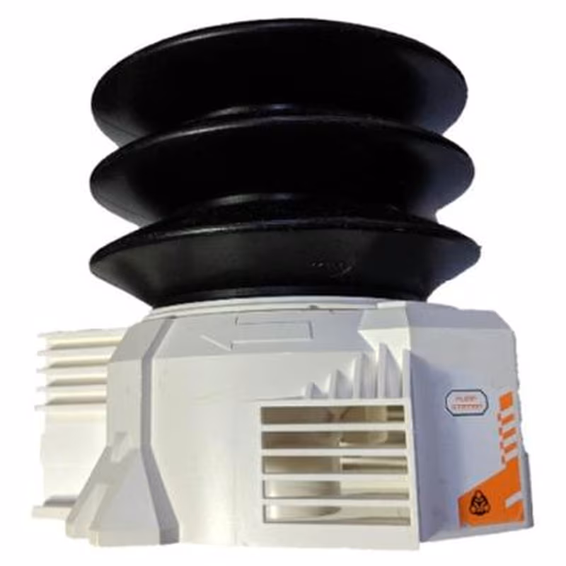 Pneumatic Aero Tube Air Pump 16 x 14 x 13 with Orange Stripes and 'PUMP STATION' Pattern on Both Sides (Stickers) - Sets 7690 / 7691