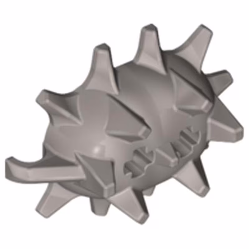Minifigure, Weapon Spiked Ball Half with 2 Axle Holes Minifigure, Weapon Spiked Ball Half with 2 Axle Holes