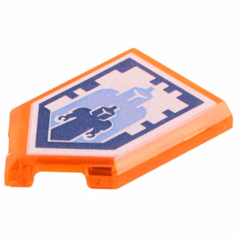 Tile, Modified 2 x 3 Pentagonal with Nexo Power Shield Pattern - Giant Growth