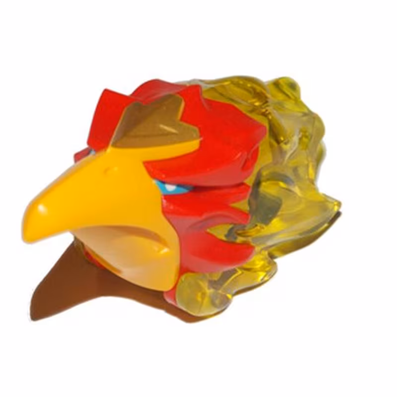 Large Figure Head Modified Chima Phoenix with Red Face and Bright Light Orange Beak Pattern
