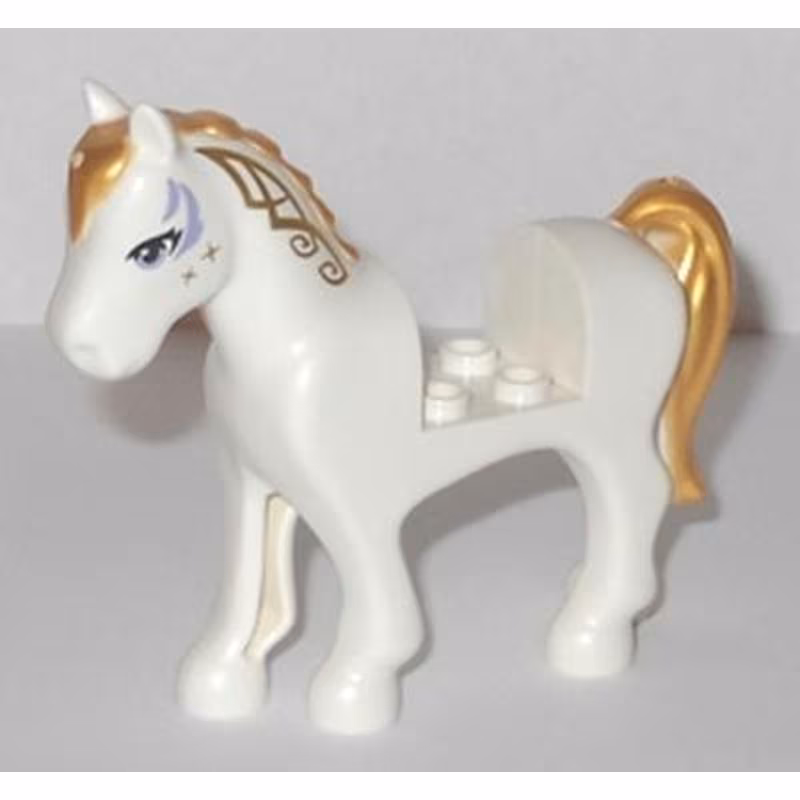 Horse with 2 x 2 Cutout with Lavender Eyes and Face Decoration, Gold Mane and Tail Pattern Horse with 2 x 2 Cutout with Lavender Eyes and Face Decoration, Gold Mane and Tail Pattern