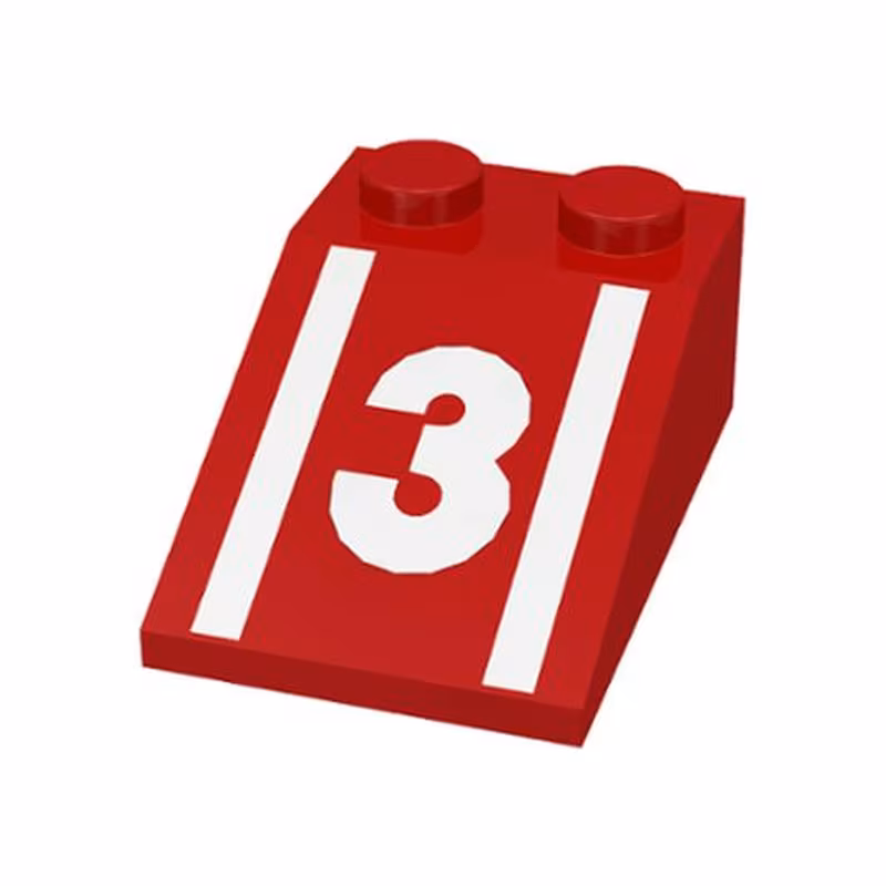 Slope 33 3 x 2 with White Number 3 and Stripes Pattern Slope 33 3 x 2 with White Number 3 and Stripes Pattern