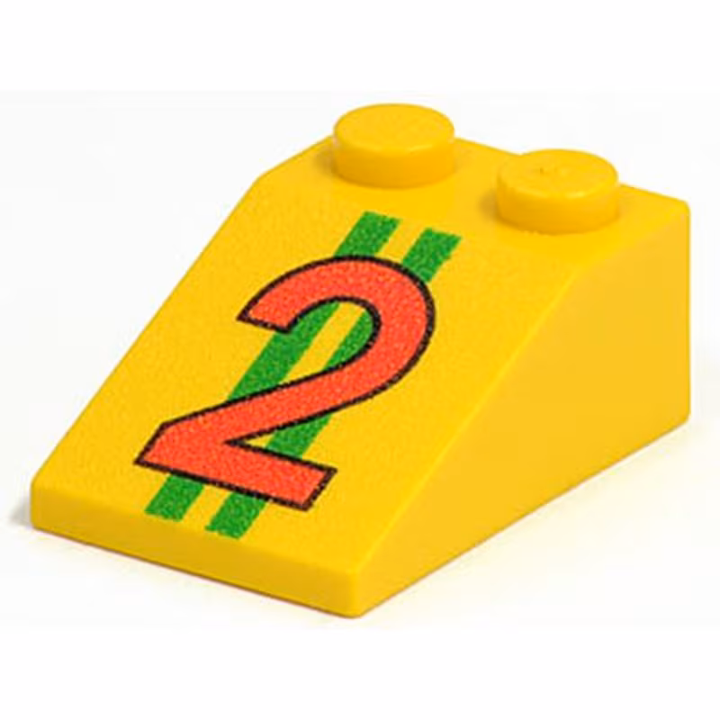 Slope 33 3 x 2 with Red Number 2 and Two Green Stripes Pattern Slope 33 3 x 2 with Red Number 2 and Two Green Stripes Pattern