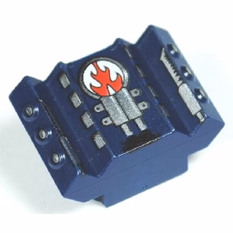 Brick, Modified 2 x 2 No Studs, Sloped with Angled Side Block Extensions and Rip Pattern (Set 4574)