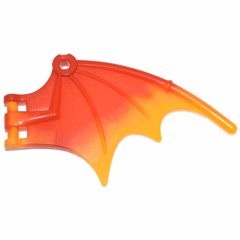Dragon Wing 8 1/4 x 5 with Marbled Bright Light Orange Trailing Edge Pattern