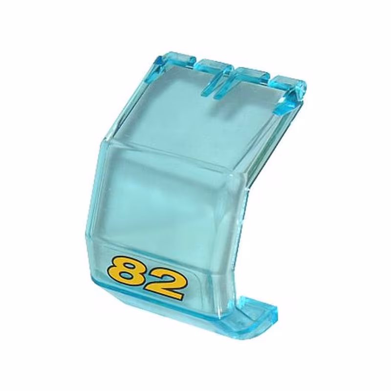 Windscreen 4 x 4 x 4 1/3 Helicopter with Yellow Number 82 Pattern (Sticker) - Set 8210 Windscreen 4 x 4 x 4 1/3 Helicopter with Yellow Number 82 Pattern (Sticker) - Set 8210