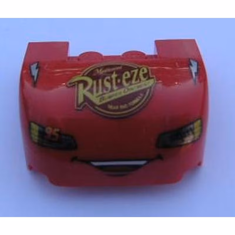 Vehicle, Mudguard 3 x 4 x 1 2/3 Curved with Front with Headlights, Open Mouth Grille, Lightning Bolts and 'Rust-eze' Pattern