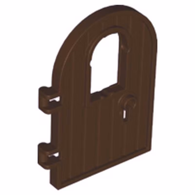 Door 1 x 4 x 6 Round Top with Window and Keyhole, Reinforced Edge