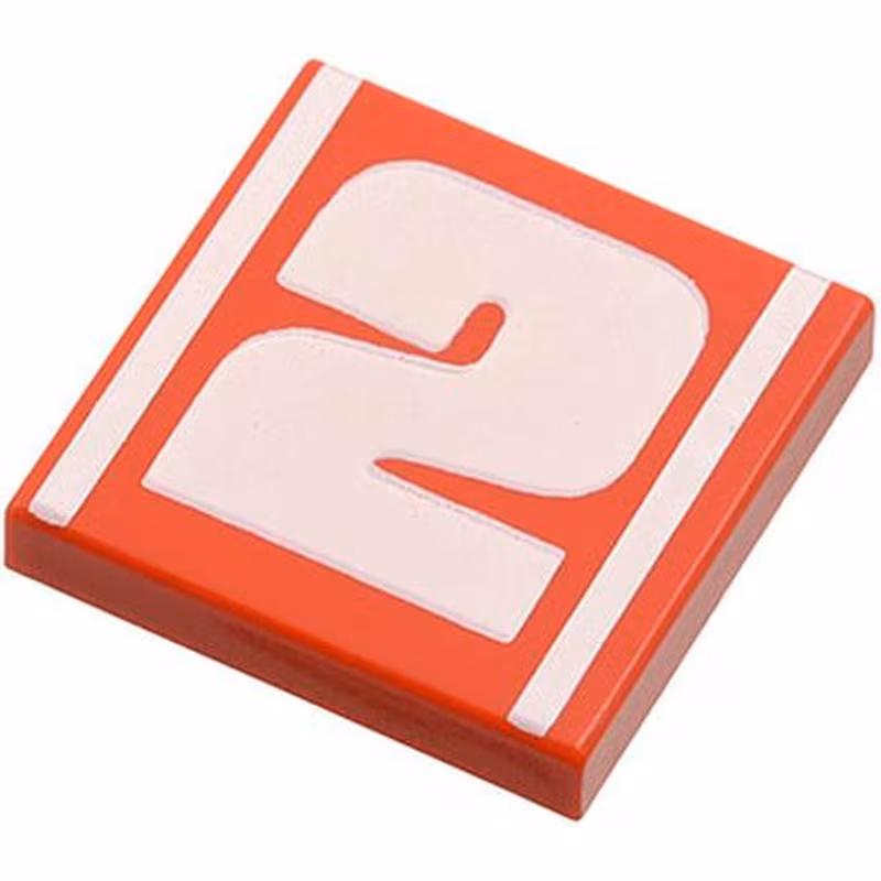Tile 2 x 2 with Number 2 Bold White and Stripes Pattern Tile 2 x 2 with Number 2 Bold White and Stripes Pattern