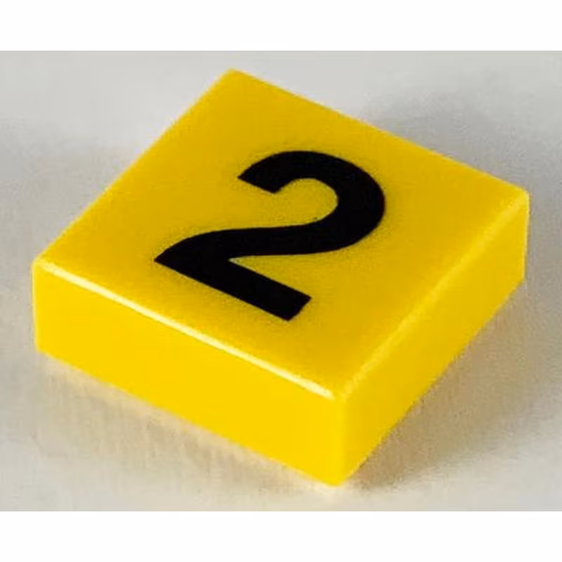 Tile 1 x 1 with Black Number 2 Pattern Tile 1 x 1 with Black Number 2 Pattern