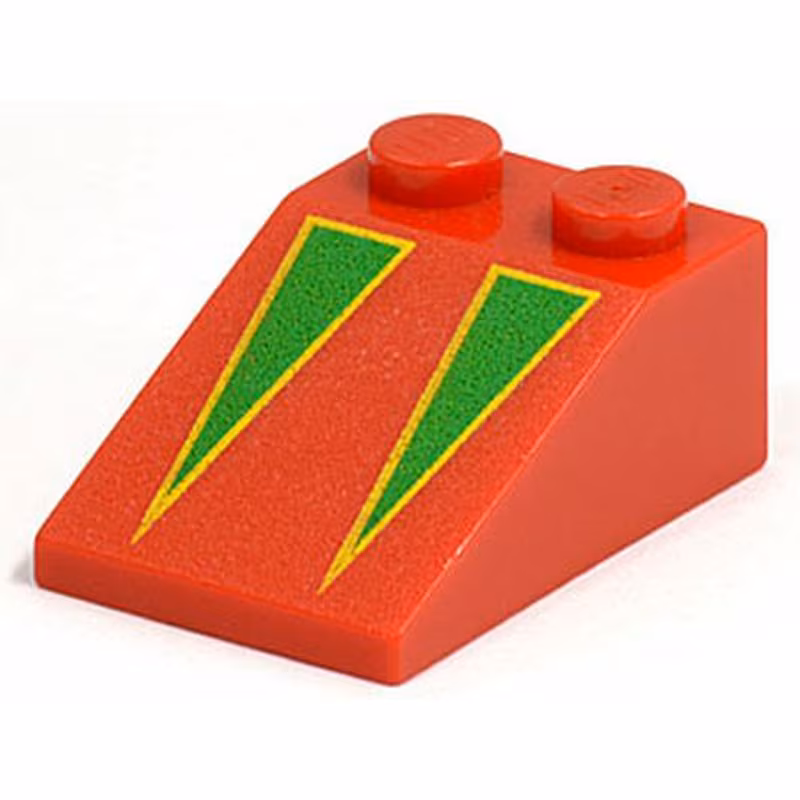 Slope 33 3 x 2 with Green Triangles with Yellow Borders Pattern
