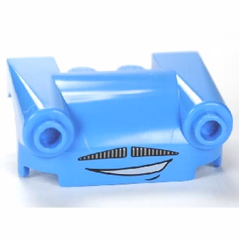 Vehicle, Mudguard 3 x 4 with Headlights, Moustache Grille and Curved Mouth Pattern