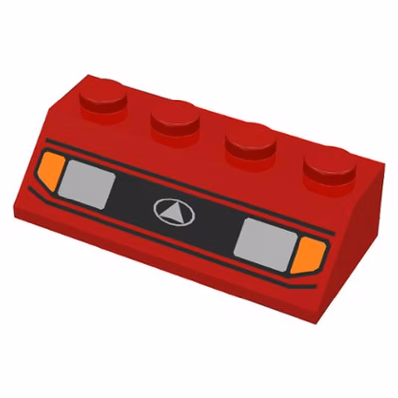 Slope 45 2 x 4 with Silver Headlights, Orange Signal Lights, and Black Lines Pattern