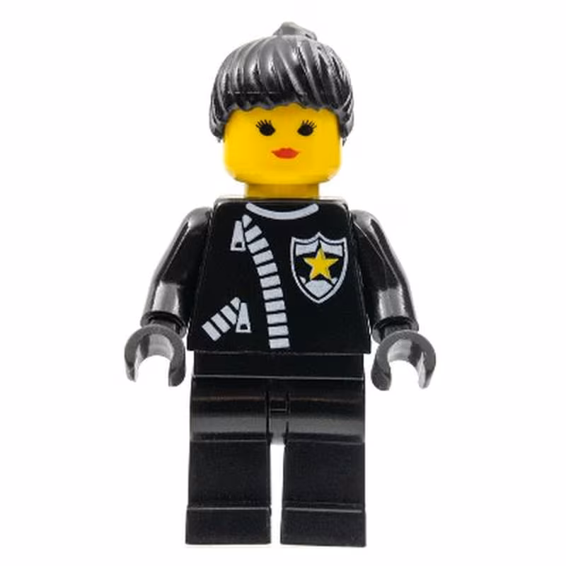 Police - Zipper with Sheriff Star, Black Ponytail Hair