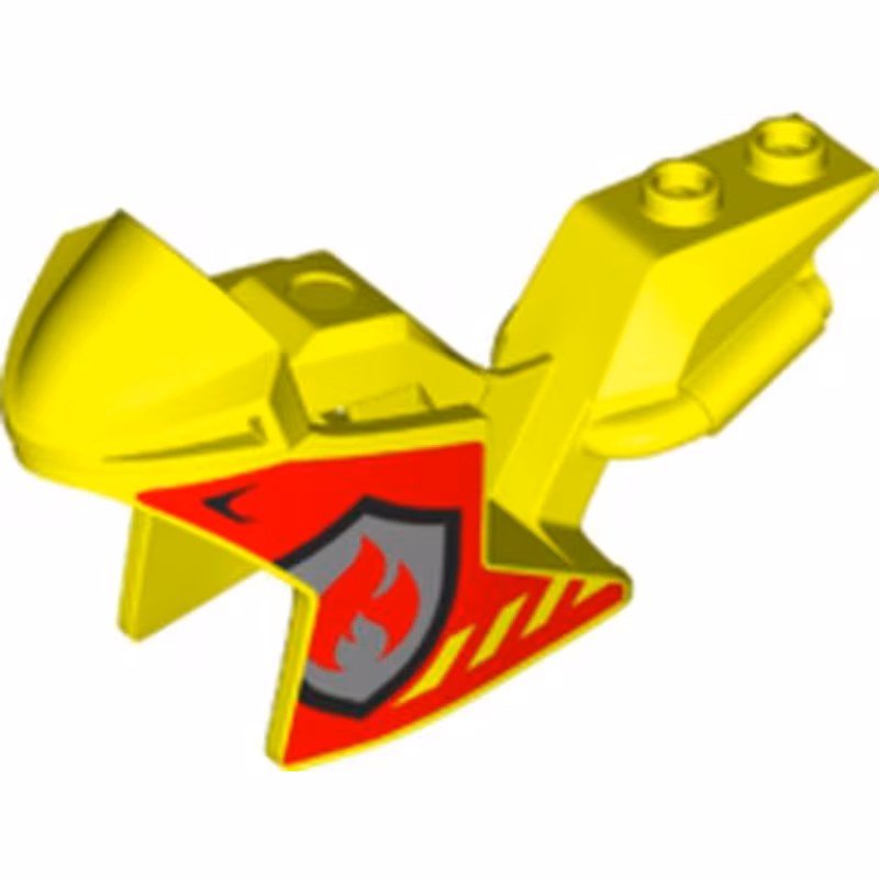 Motorcycle Fairing, Racing (Sport) Bike with Red and Silver Fire Logo Pattern on Both Sides