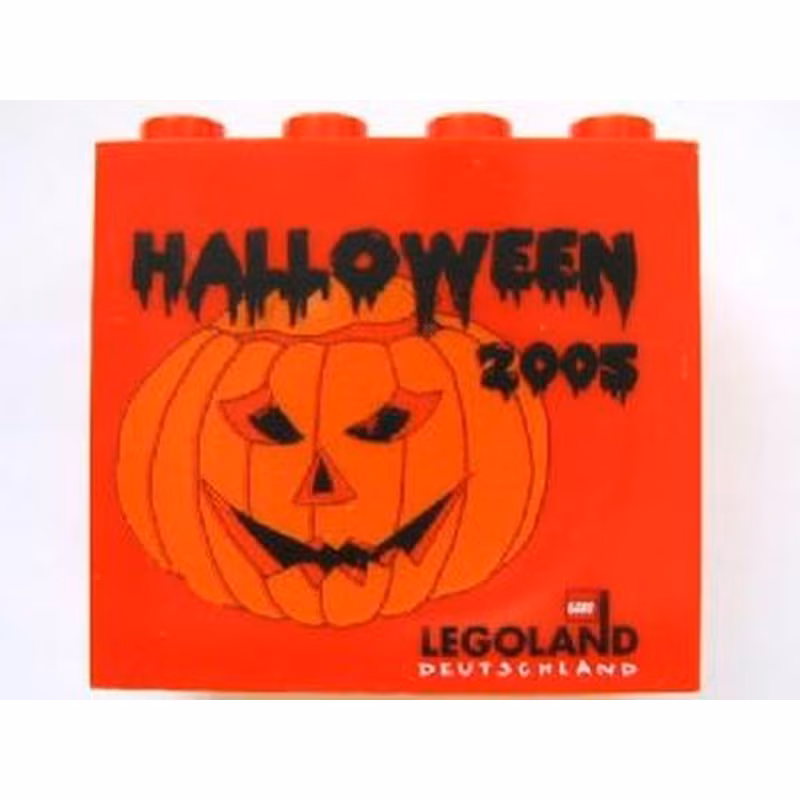 Brick 2 x 4 x 3 with Legoland Deutschland Halloween 2005 and Pumpkin Pattern