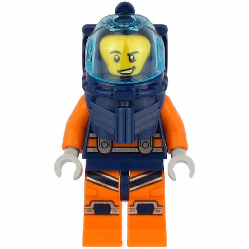 Deep Sea Diver - Male, Dark Blue Helmet, Lopsided Grin