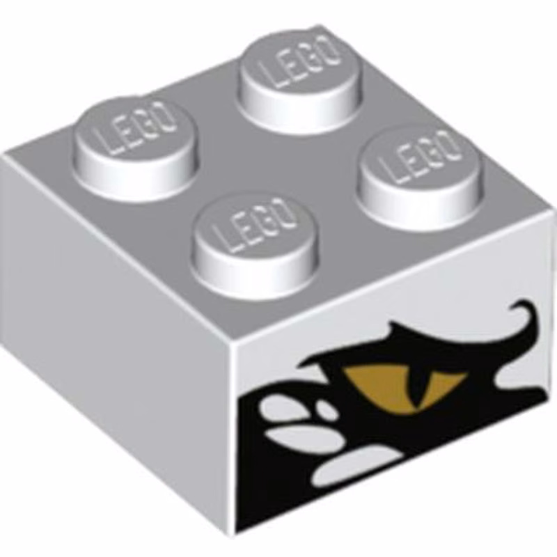 Brick 2 x 2 with Gold Dragon Eye Pattern on Two Sides