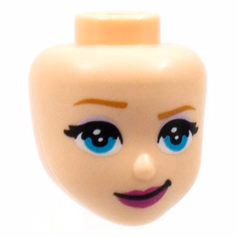 Mini Doll, Head Friends with Medium Nougat Eyebrows, Medium Azure Eyes and Magenta Lips with Smirk Pattern