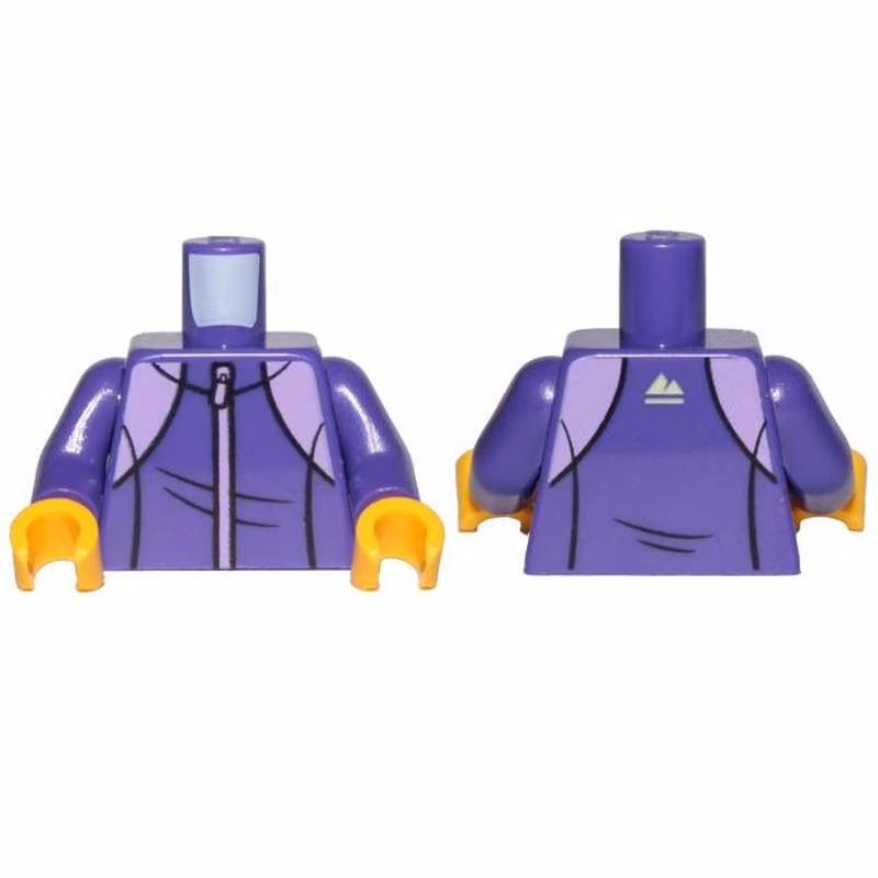Torso Tracksuit with Medium Lavender Zipper and White Mountain Logo on Back Pattern / Dark Purple Arms / Yellow Hands