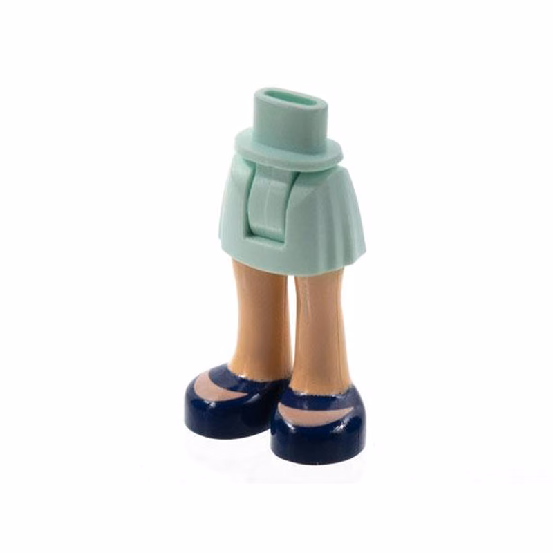 Mini Doll Hips and Skirt, Light Nougat Legs and Dark Blue Shoes Pattern - Thick Hinge