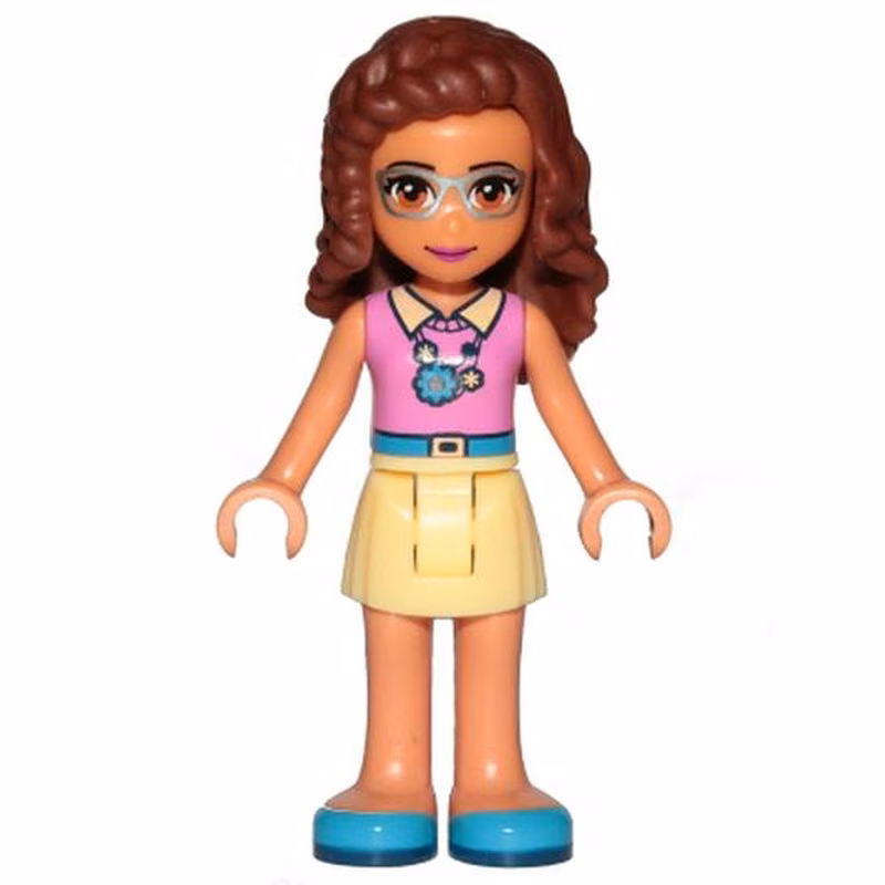 Friends Olivia (Nougat) - Bright Light Yellow Skirt, Dark Pink Top