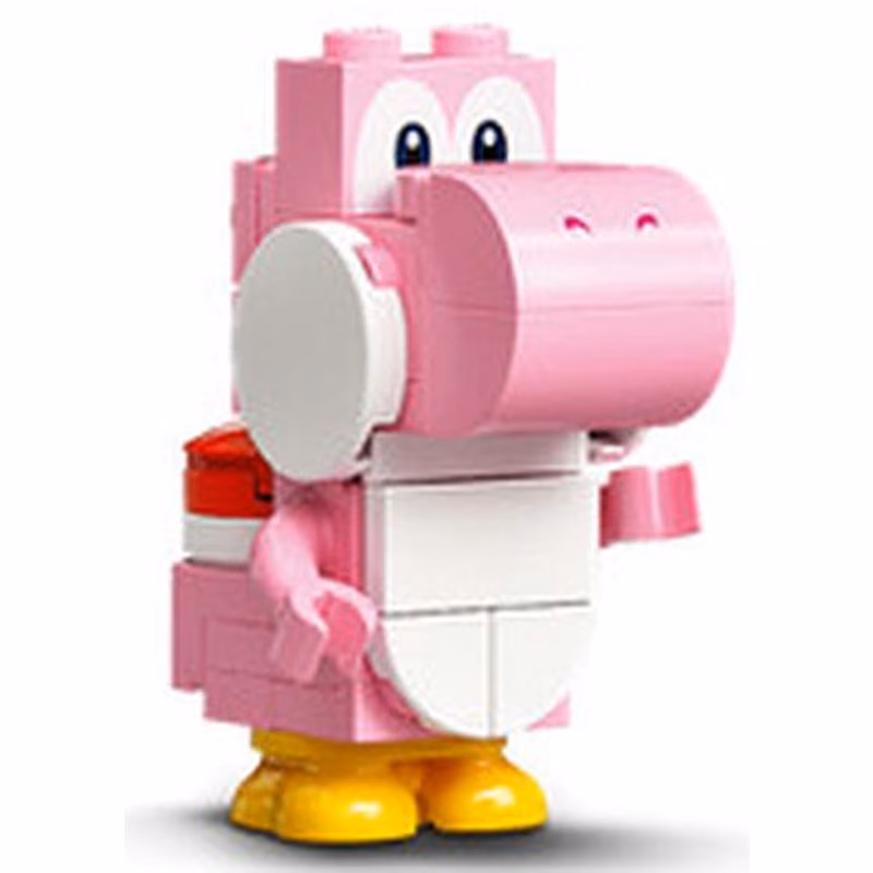 Pink Yoshi - White Tile, Round 1 x 1 Quarter on Front