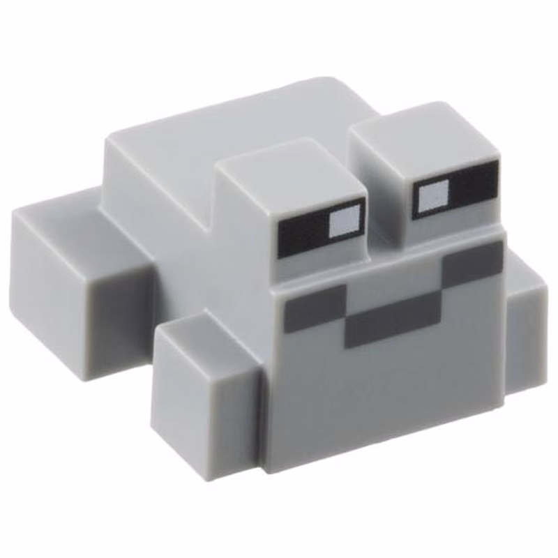 Minecraft Frog with Black and White Eyes, Dark Bluish Gray Mouth Pattern