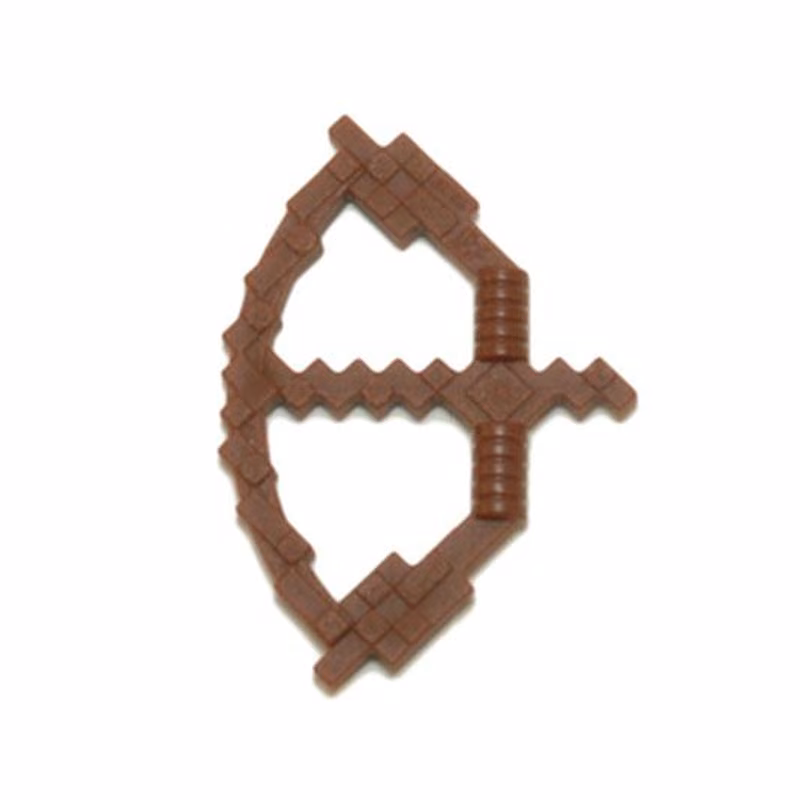 Minifigure, Weapon Bow, Pixelated with Arrow Drawn (Minecraft)