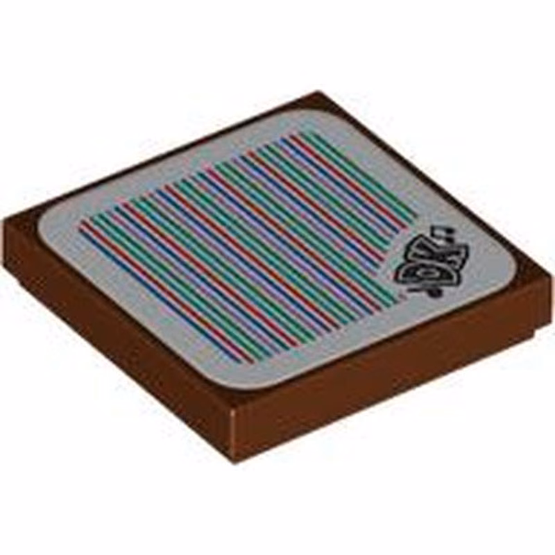 Tile 2 x 2 with Super Mario Scanner Code 'DK' and Music Notes Pattern (Sticker) - Set 71424