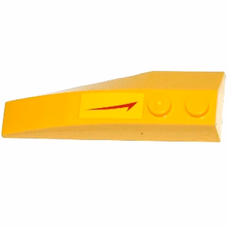 Wedge 6 x 2 Right with Red Swoosh with Tick Pointing Towards Straight Side Pattern (Sticker) - Set 75092 Wedge 6 x 2 Right with Red Swoosh with Tick Pointing Towards Straight Side Pattern (Sticker) - Set 75092
