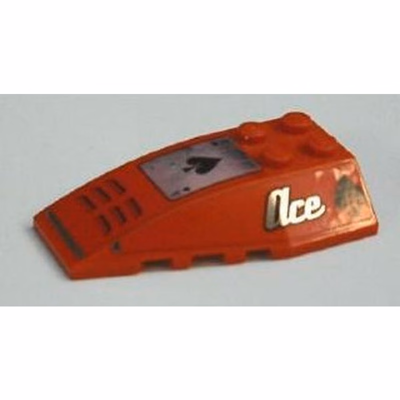 Wedge 6 x 4 Triple Curved with Ace of Spades on Top and Sides Pattern (Stickers) - Set 8493 Wedge 6 x 4 Triple Curved with Ace of Spades on Top and Sides Pattern (Stickers) - Set 8493