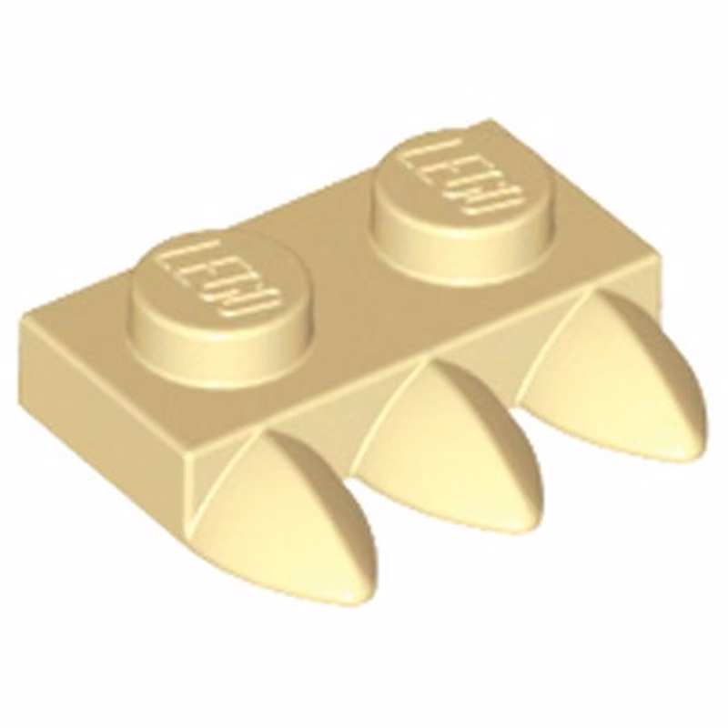 Plate, Modified 1 x 2 with 3 Teeth