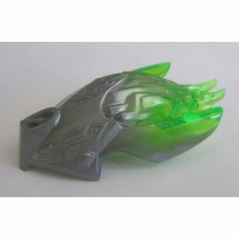 Bionicle Creature Head/Mask with Marbled Trans-Bright Green Pattern Bionicle Creature Head/Mask with Marbled Trans-Bright Green Pattern