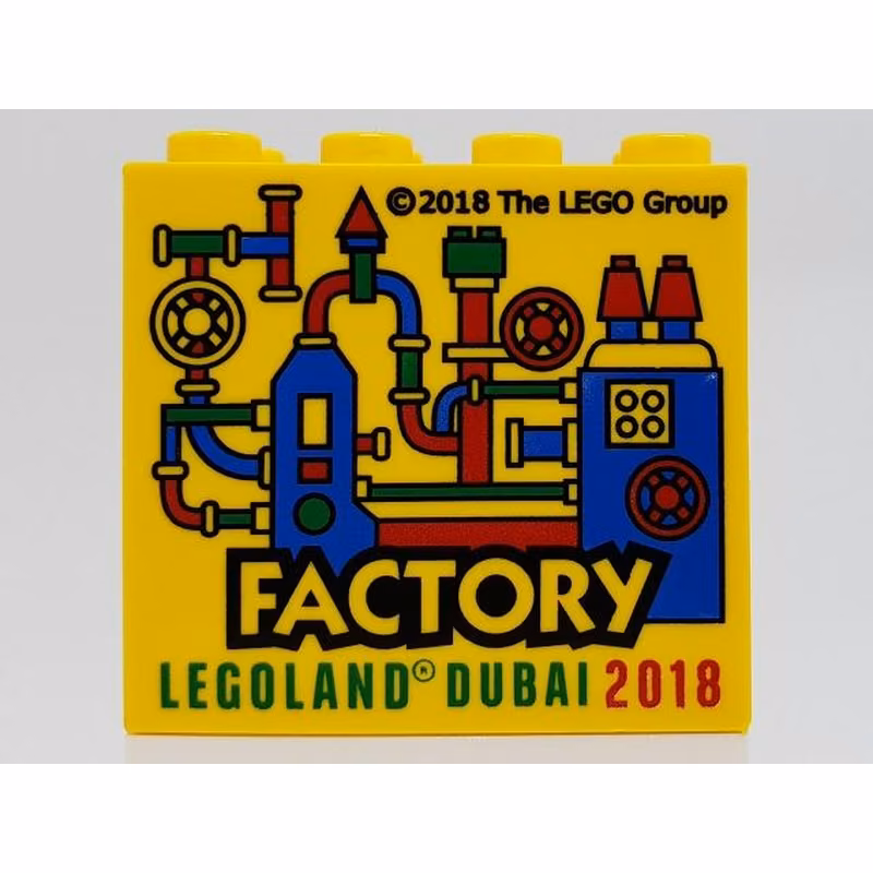 Brick 2 x 4 x 3 with LEGOLAND Dubai 2018 Factory Pattern