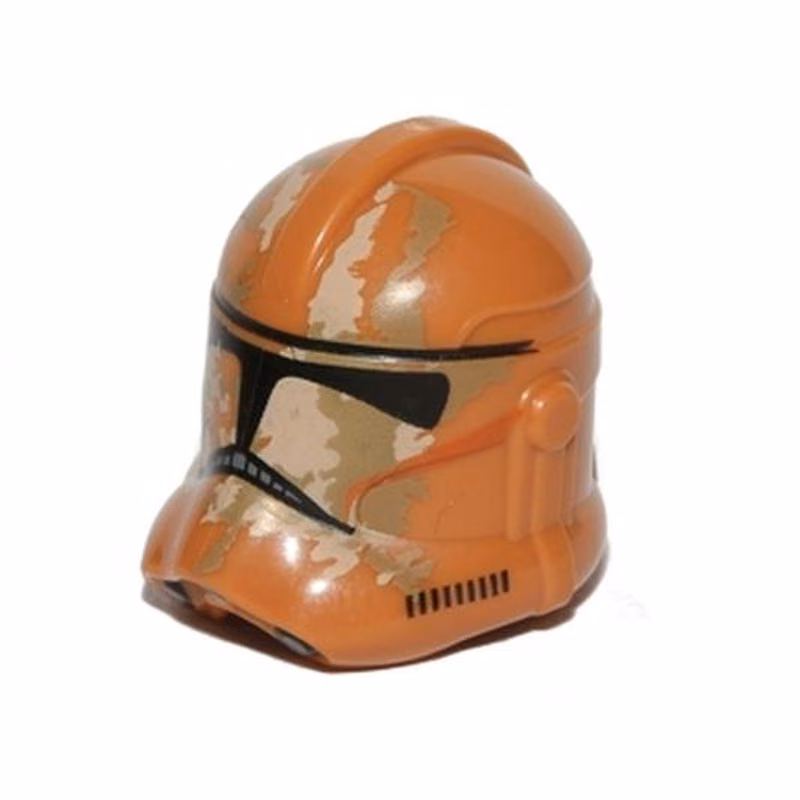 Minifigure, Headgear Helmet SW Clone Trooper (Phase 2) with Tan and Dark Tan Camouflage Pattern