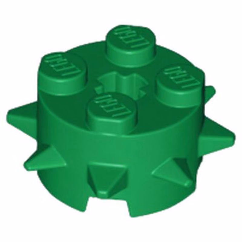 Brick, Round 2 x 2 with Spikes and Axle Hole
