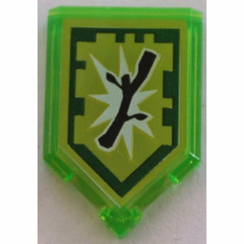 Tile, Modified 2 x 3 Pentagonal with Nexo Power Shield Pattern - Boom Stick Tile, Modified 2 x 3 Pentagonal with Nexo Power Shield Pattern - Boom Stick