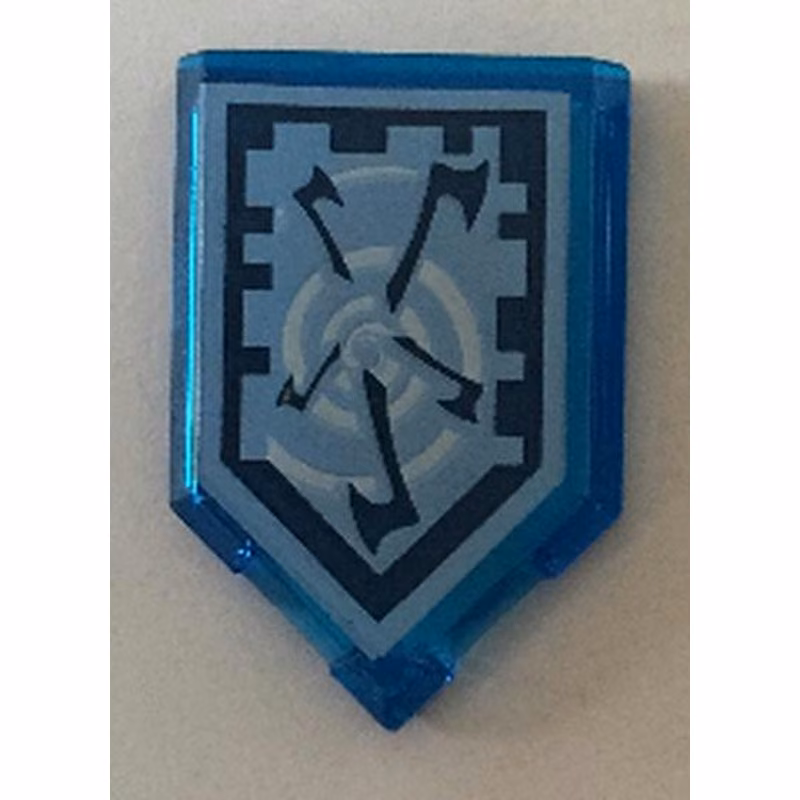 Tile, Modified 2 x 3 Pentagonal with Nexo Power Shield Pattern - Whirlwind Tile, Modified 2 x 3 Pentagonal with Nexo Power Shield Pattern - Whirlwind