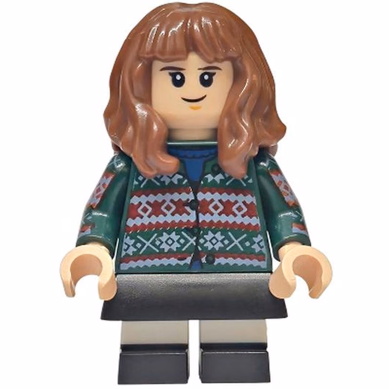 Hermione Granger - Dark Green Sweater, Printed Arms, Black Skirt, and Short Legs with White Stripes Hermione Granger - Dark Green Sweater, Printed Arms, Black Skirt, and Short Legs with White Stripes