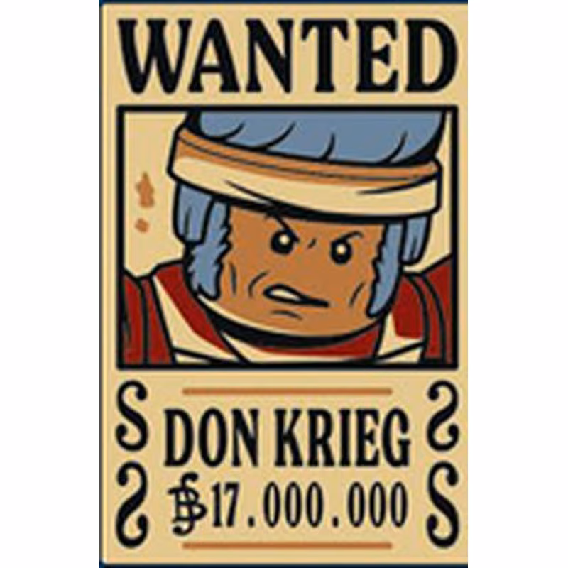 Tile 2 x 3 with Wanted Poster with Black 'WANTED' 'DON KRIEG' (Berry) '17.000.000' Pattern Tile 2 x 3 with Wanted Poster with Black 'WANTED' 'DON KRIEG' (Berry) '17.000.000' Pattern