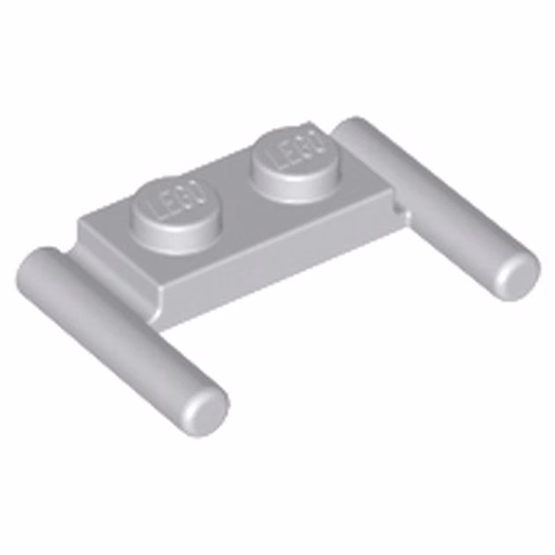 Plate, Modified 1 x 2 with Bar Handles - Flat Ends, Low Attachment Plate, Modified 1 x 2 with Bar Handles - Flat Ends, Low Attachment